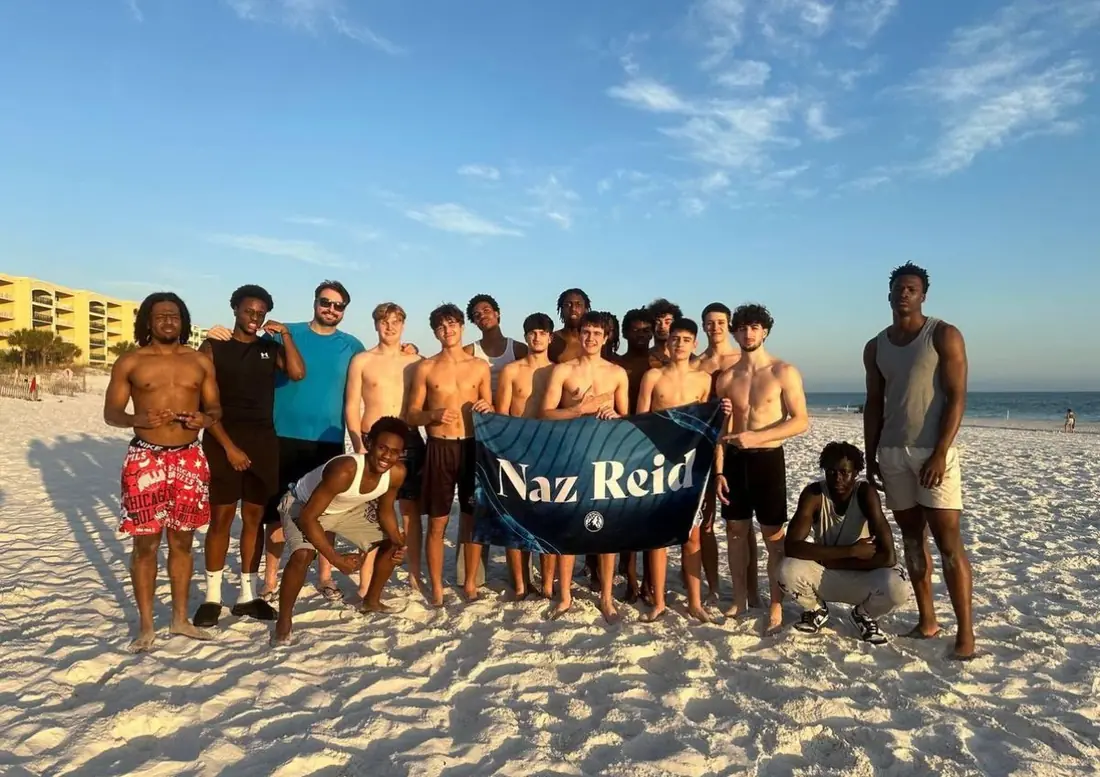 A basketball team on the beach on Florida's Emerald Coast