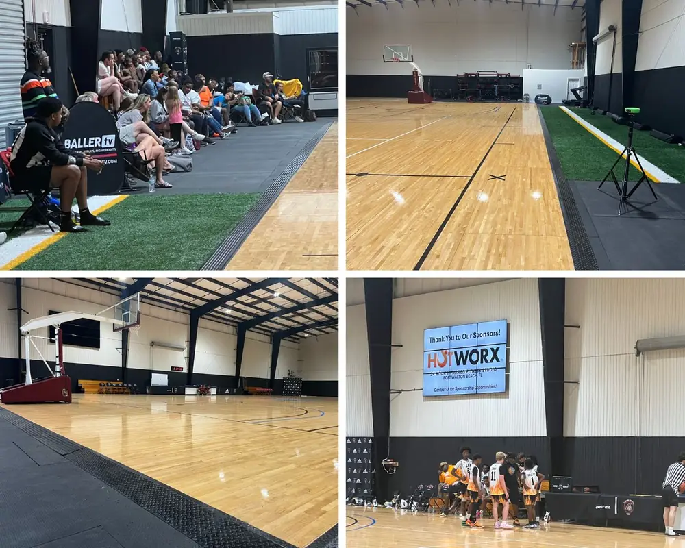 Courts and seating inside FCP Sports